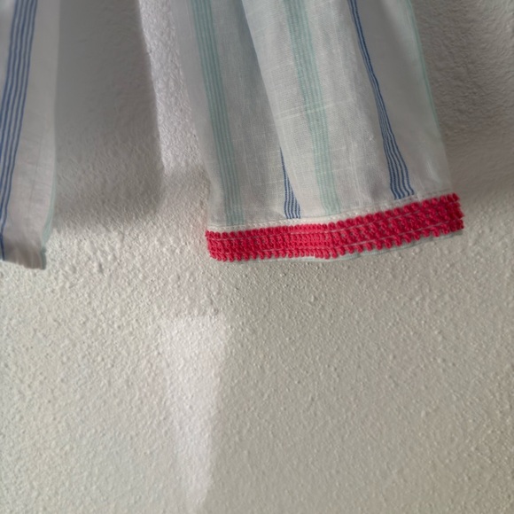 Vineyard Vines Crochet Trim Striped Knit 100% Cotton Boho Tunic Size M Beach - Picture 3 of 8